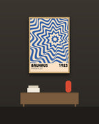 Bauhaus 1 en una pared oscura con marco de kiri claro (imagen ilustrativa)