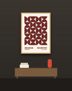 Bauhaus 7 en una pared oscura con marco de kiri claro (imagen ilustrativa)
