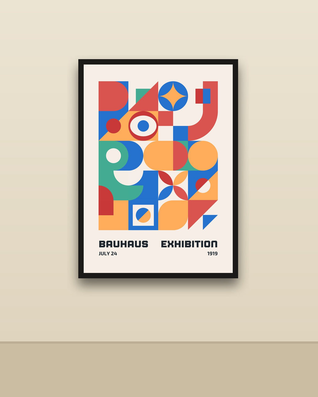 Bauhaus 11 en una pared clara con marco negro (imagen ilustrativa)
