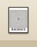Bauhaus Espiral en una pared clara con marco negro (imagen ilustrativa)