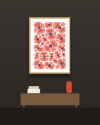 Matisse, Flores en una pared oscura con marco de kiri claro (imagen ilustrativa)