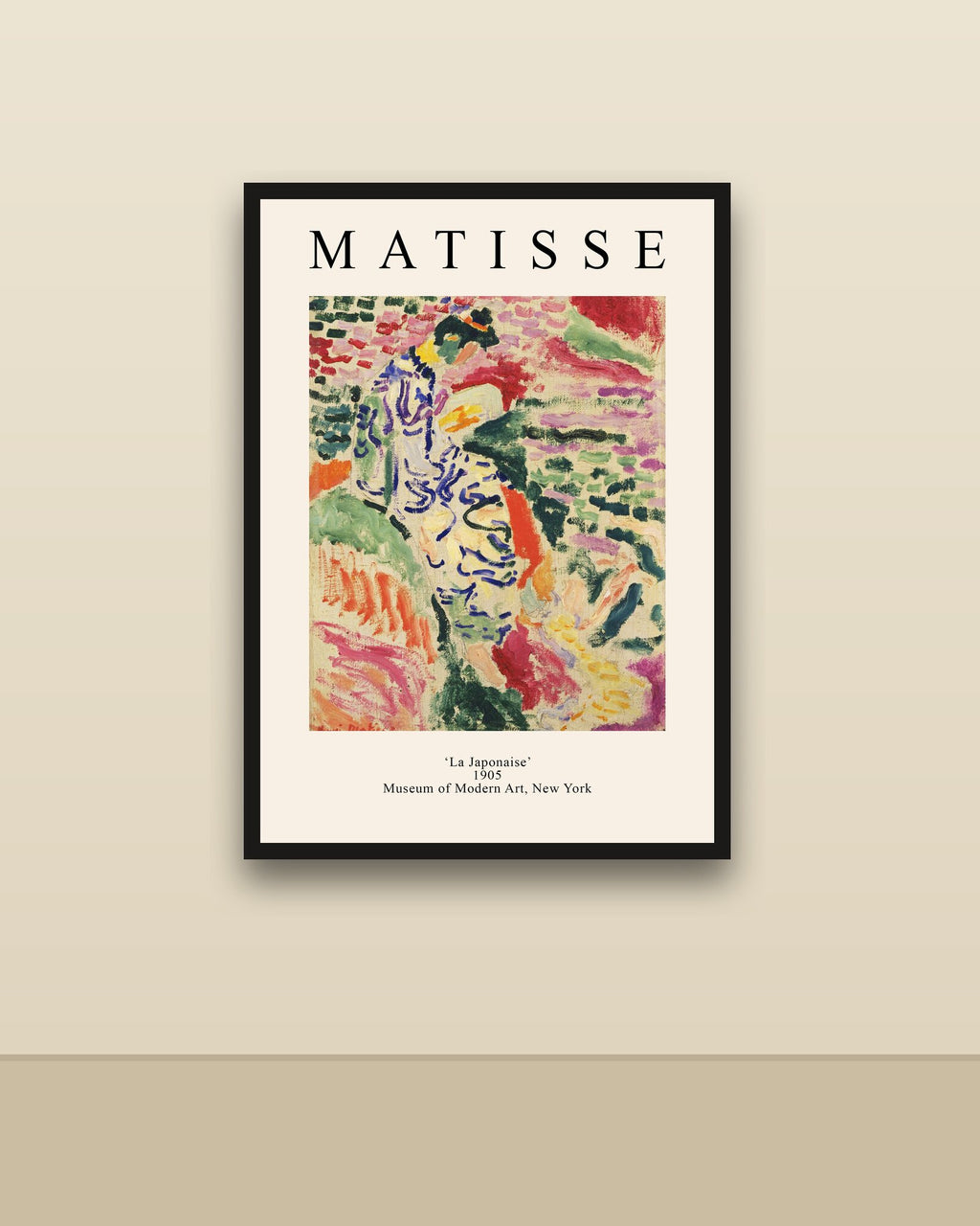Matisse, La japonesa en una pared clara con marco negro (imagen ilustrativa)