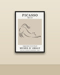 Picasso, El gato en una pared clara con marco negro (imagen ilustrativa)