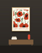 Flower Market Los Ángeles en una pared oscura con marco de kiri claro (imagen ilustrativa)