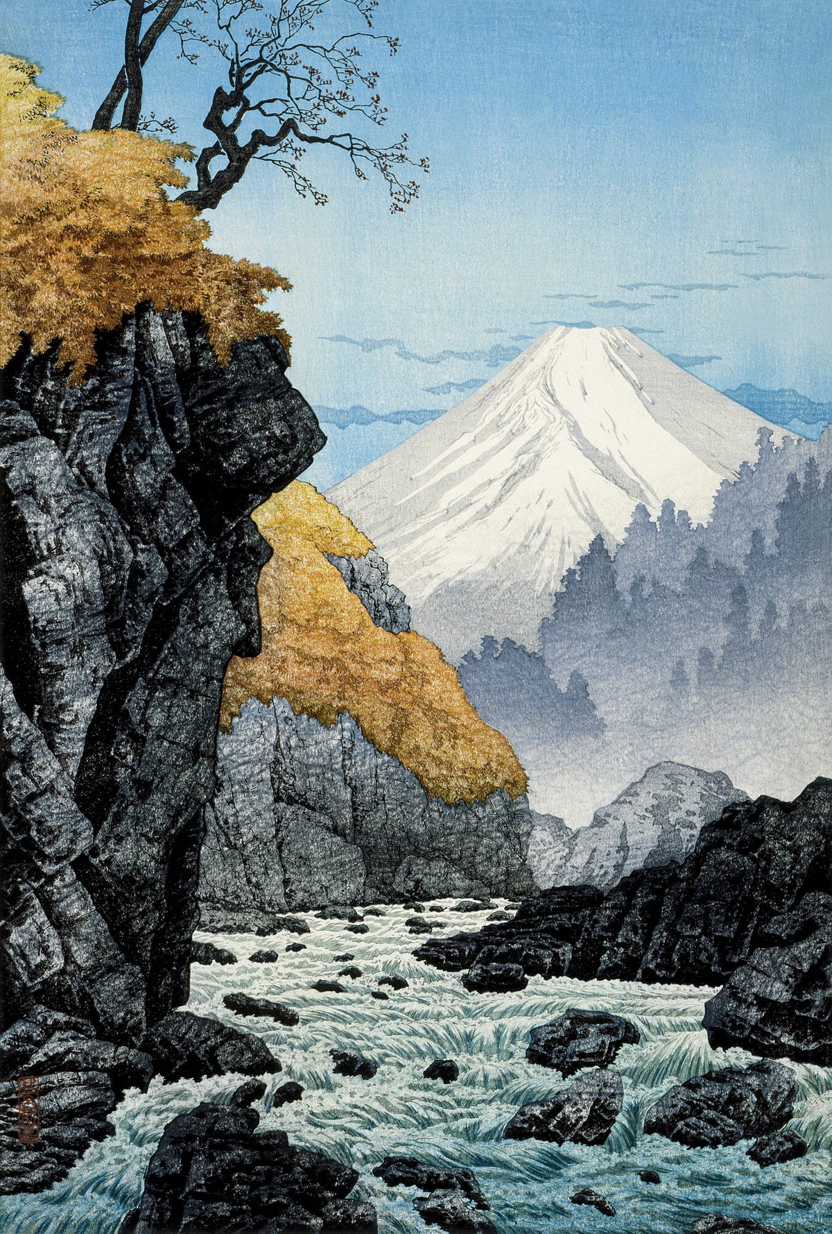 Fuji y el río, cuadro de Persa