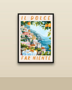 Il dolce far niente en una pared clara con marco negro (imagen ilustrativa)