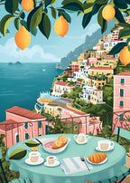Desayuno en Amalfi, cuadro de Persa