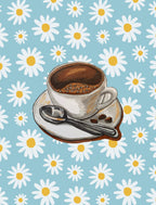Café entre margaritas, cuadro de Persa