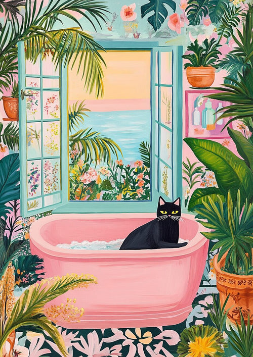 Gato en la bañera