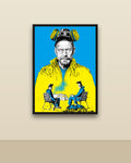 Breaking Bad en una pared clara con marco negro (imagen ilustrativa)