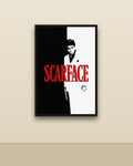 Scarface en una pared clara con marco negro (imagen ilustrativa)