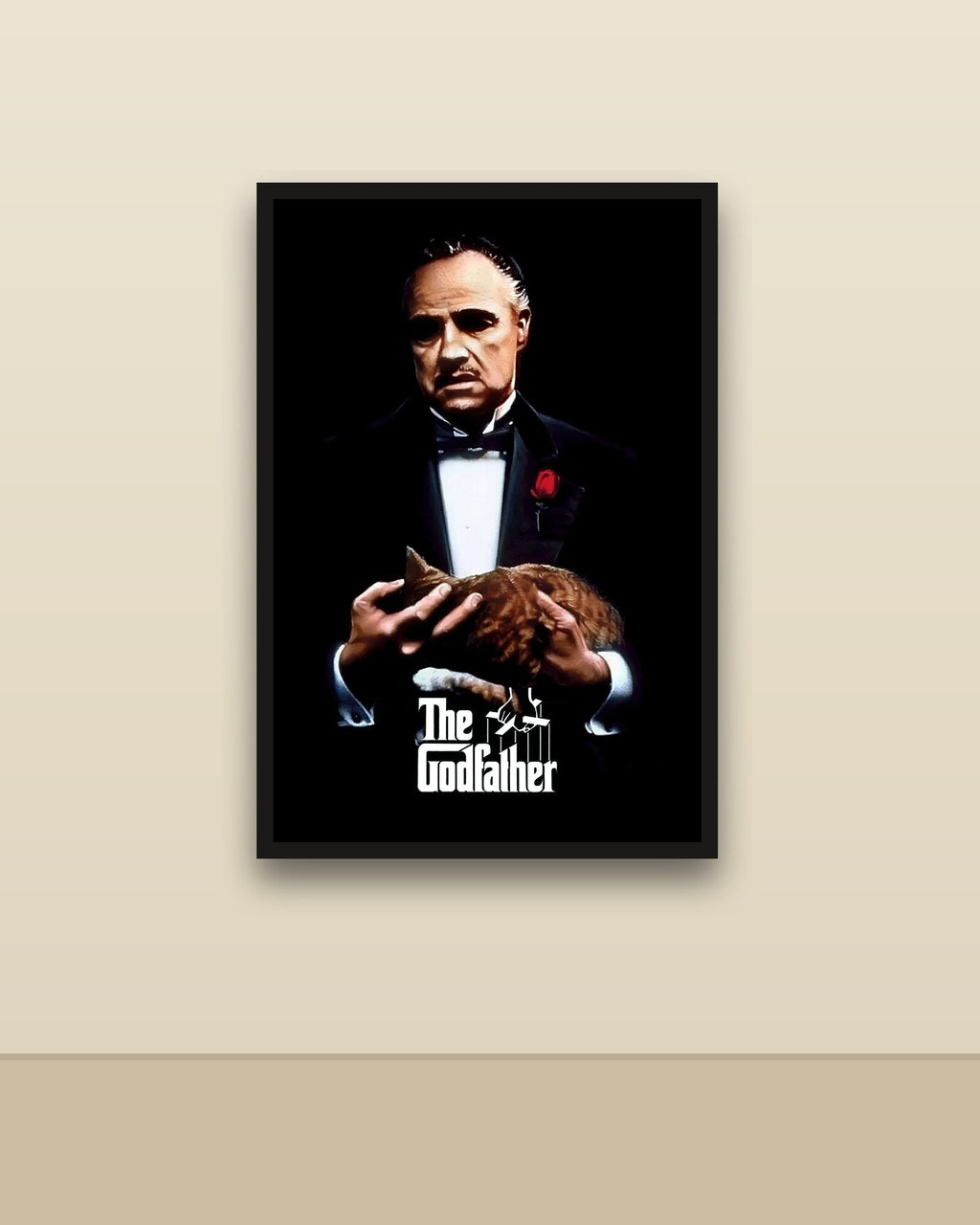 The Godfather en una pared clara con marco negro (imagen ilustrativa)