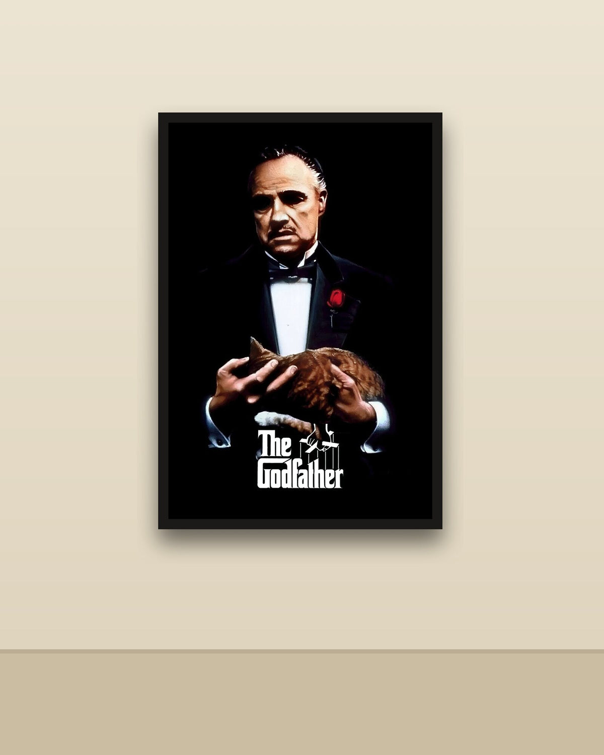 The Godfather en una pared clara con marco negro (imagen ilustrativa)