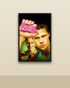 Fight Club en una pared clara con marco negro (imagen ilustrativa)