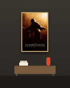 The Shawshank Redemption en una pared oscura con marco de kiri claro (imagen ilustrativa)