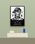 Avicii True Stories en una pared verde con marco negro (imagen ilustrativa)