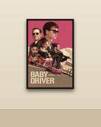 Baby Driver en una pared clara con marco negro (imagen ilustrativa)