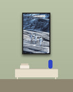 Interstellar Nolan's Odyssey en una pared verde con marco negro (imagen ilustrativa)