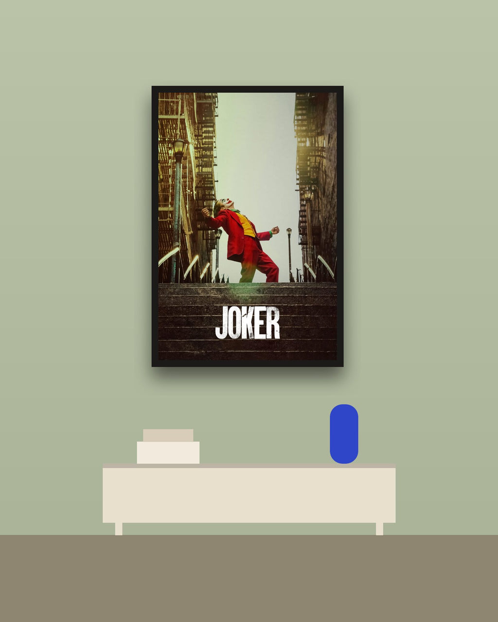 Joker en una pared verde con marco negro (imagen ilustrativa)