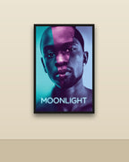 Moonlight en una pared clara con marco negro (imagen ilustrativa)