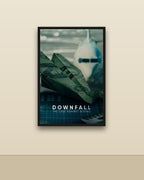 Downfall The Case Against Boeing en una pared clara con marco negro (imagen ilustrativa)