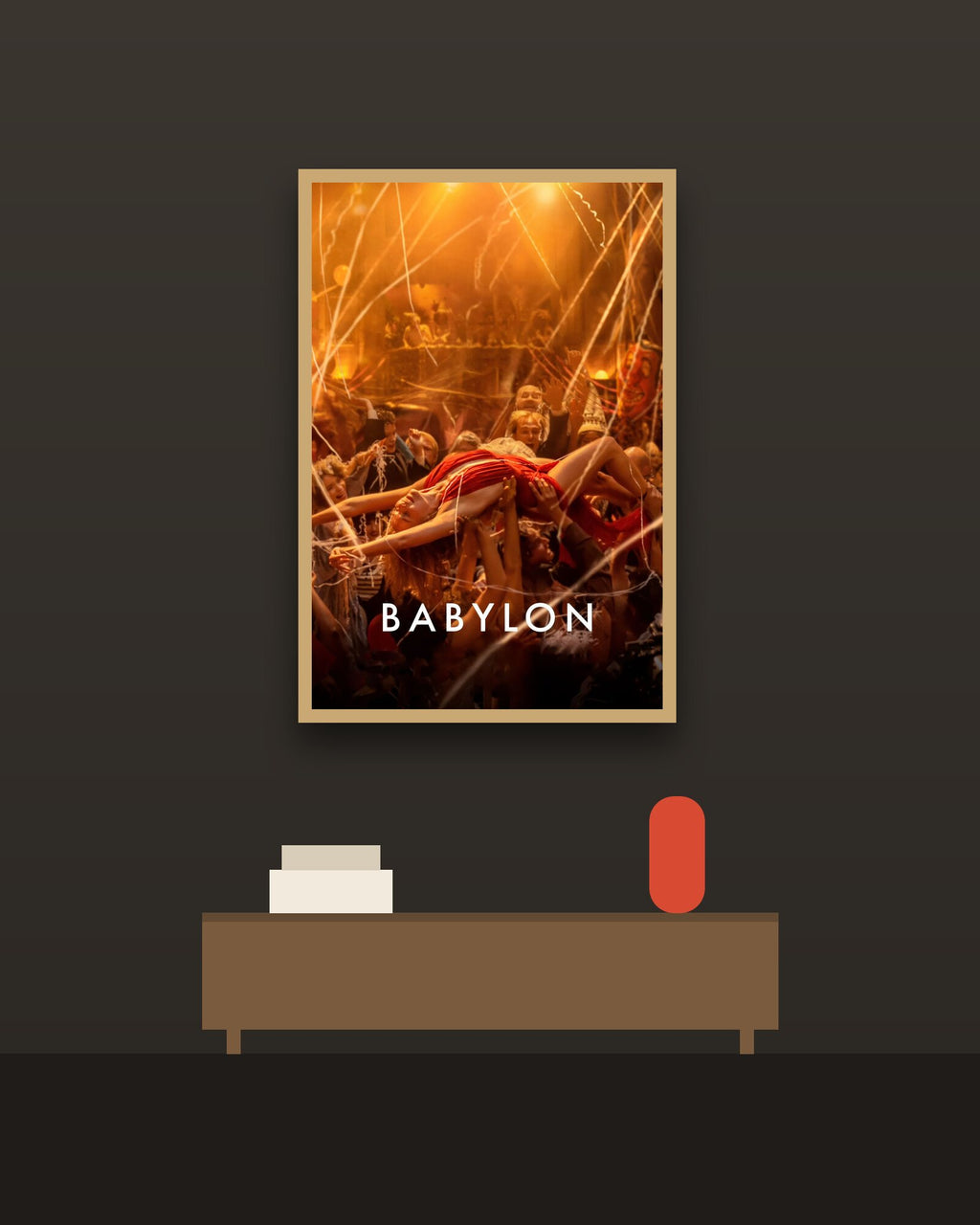 Babylon en una pared oscura con marco de kiri claro (imagen ilustrativa)